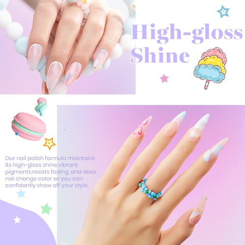 Beetles Pastel Pearl Gel Nail Polish, 12 Colors Colors Macaron Pink Blue Green Yellow Purple Soft Pastel Shimmer Pearl White Pink Purple Mermaid Gel Polish