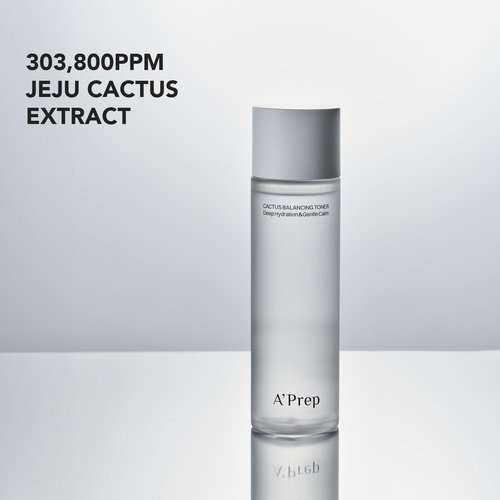 A'Prep Cactus Balancing Toner – Lightweight Hydrating Facial Toner with Jeju Cactus Extract, Hyaluronic Acid & Panthenol for Refreshing Skin, Korean Skincare, 150ml
