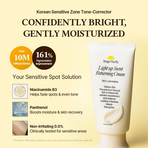 elop brightening cream - Korean brightening care Niacinamide bikini area, Intimate Areas, Underarm, Inner Thigh - Mega Vita B3 Light up Secret Returning Cream 100ml / 3.38 fl.oz