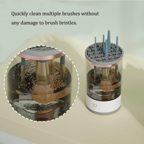 Ipalmay Makeup Brush Cleaner - Electric Makeup Brush Cleaning Machine, Automatic Cosmetics Brush Cleaning Tool & Dryer, Dust-proof Beauty Brushes Organizer, Multi-functional Gift for Women Mom Wife