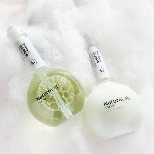 NatureLab.TOKYO Perfect Repair Shampoo & Conditioner Duo - Japanese Shampoo and Conditioner for Damaged, Color-Treated Hair - Penetrates Roots and Restores Strands - Japanese Hair Care - 11.5oz each