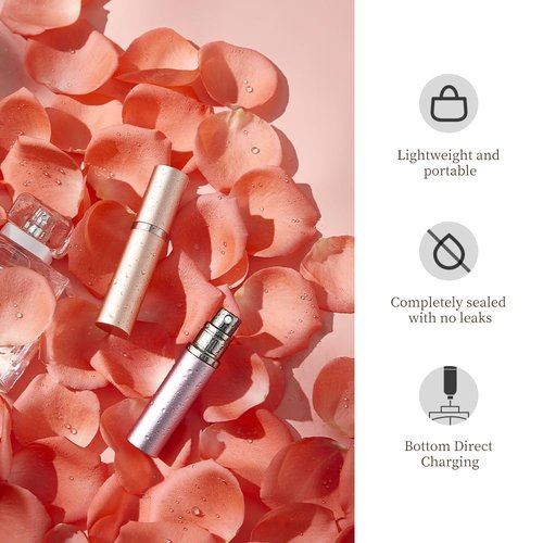 DIOHIO 5ml Perfume Atomizer Travel Refillable, 3PCS Perfume Travel Refillable Bottle,Bottom-Filling Fragrances Perfumes Bottle,Mini Cologne Dispenser,Portable Sprayer (Black-Grey-Purple
