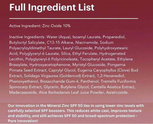 KOOLSOL by Knours | Zero White Cast | Mineral | Reef Safe | Korean Face Sunscreen SPF 50 | Made in USA | FDA OTC Registered | Aloe + Centella + Panthenol + Niacinamide | Sensitive Skin | 1.69oz