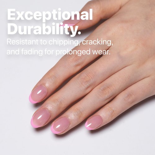 SXC Cosmetics X-Pro Tips French Tip Press on Nails – French Pink Edition (PINK118KIT-XS Almond)