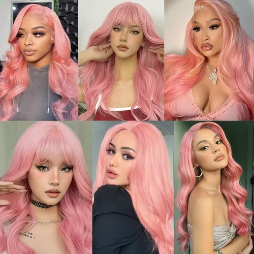 Pink Bundles Human Hair Body Wave Bundles 28 Inch Unprocessed Brazilian Virgin Hair 1 Bundle 50 Gram Per Bundle Deals Quick Weave Hair Extensions