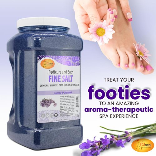 SPA REDI - Detox Foot Soak Pedicure and Bath Fine Salt, Lavender and Wildflower, 128 Oz - Made with Dead Sea Salts, Argan Oil, Coconut Oil, and Essential Oil, Hydrates, Softens and Moisturizes