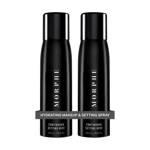 Morphe Continuous Setting Mist - Micro-Fine Makeup Setting Spray with a Natural Radiant Finish - Helps Makeup Resist Caking or Fading & Increases Wear of Foundation (2 Count, 2.8 fl oz)