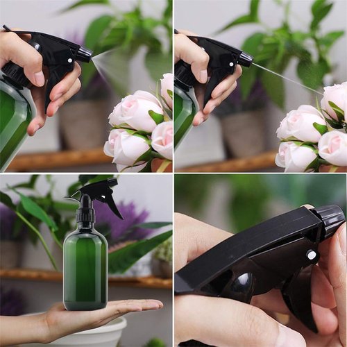 ILSSLI Plastic Spray Bottles 17OZ Empty Spray Bottle 2PCS Refillable Water Squirt Bottles Leakproof Water Spray Bottles for Cleaning Solution Alcohol Gardening Plants and Hairdressing