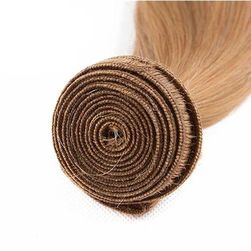 Color #27 Bundle Honey Blonde Straight Human Hair Bundles Color #27 Straight Bundles Honey Blonde Bundle Human Hair Weave 14 14 14 Inch Double Weft