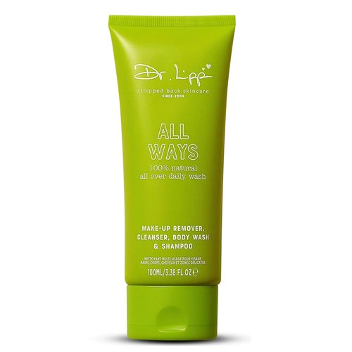DR. LIPP All Ways Cleanser 100ml – 5-in-ONE Moisturizing Body Wash, Face Cleanser, Make-Up Remover, Shampoo & Shaving gel – 100% Natural Aloe Vera & Coconut Oil, Vegetarian & Fragrance Free