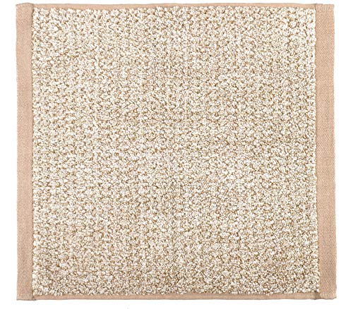 Everplush Diamond Jacquard Washcloth Set of 6, 13" x 13", Brown, Khaki
