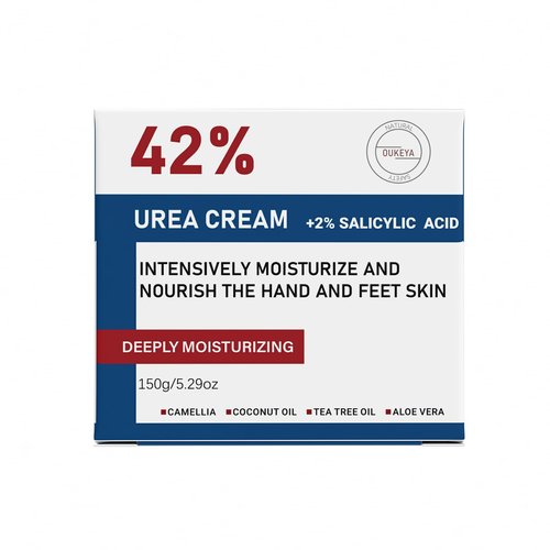 OUKEYA Urea Cream 42% plus Salicylic Acid 2% Net 5.29 Oz for Dry Cracked Feet,Heels,Knees,Elbows,Hands Repair Treatment Moisturizes and Removes Corns,Calluses,Dead Skin,and Softens Toenails Pack of 4