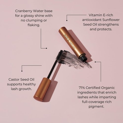 INIKA Organic Purity Lash Mascara | Certified Organic & 100% Natural, Sensitive Eye, Lash Nourishing, Long Lasting, Non-Clumping Formula. Black