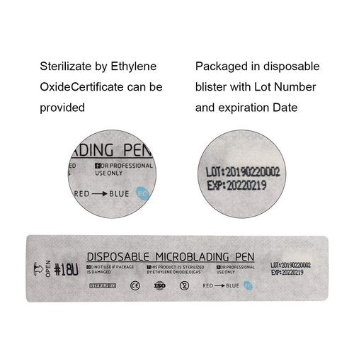 10pcs Disposable Microblading Pen 18U Nano Blades 0.16mm with Microblading Pen 18U 0.16mm Blades disposable blister package (10pcs-U18-Nano 0.16mm)