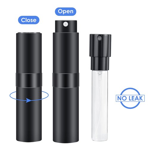 Saiveina 8ml Travel Refillable Perfume Bottles, Mini Cologne Perfume Spray Bottle, Empty Pocket Perfume for Travel and Outgoing(5 Pack)