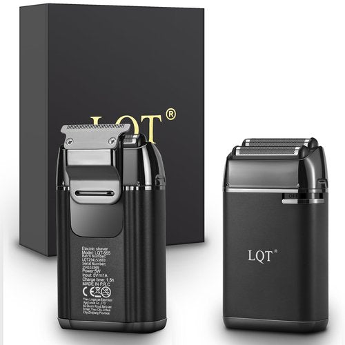 LQT Latest 2-in-1 Electric Shaver Facial Mesh Shaver - Portable Cordless Shaver - Hidden Trimmer and Fast Charging Function - (3150 Mesh Holes, 60 Blades) Black