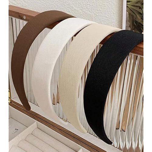 Huachi Headbands for Women Non Slip Trendy Headbands for Women¡¯s Hair 1 inch Wide Cute Headband for Girls, Fall Head Bands Elastic Hair Bands for Womens Fashion Accessories for Women 4PCS