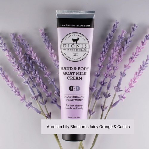 Dionis Goat Milk Skincare Lavender Blossom Scented Lotion 8.5oz, Hand & Body Cream 3.3oz and Bar Soap 6oz Bundle
