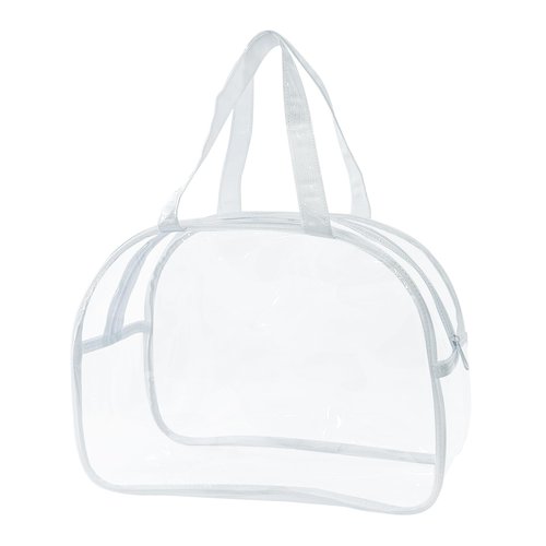 TotePrint Large Clear Butterfly Cosmetic Bag and Travel Pouch with Handle,Durable PVC Material,Zipper Design-Ideal for Makeup,Travel Essentials (Clear)
