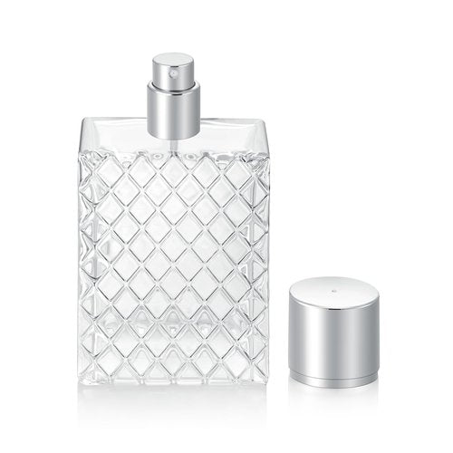 Jinshining 100ml 3.4Oz Clear Glass Spray Bottles Empty Square Perfume Fine Mist Atomizer Refillable Essential Oil Container for Travel Spray Bottles Refillable Containers,Fine Mist Atomizers