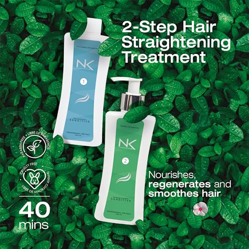 NK Professional Care Keratin Hair Straightening Treatment, Cream, for Sensitive Scalps, Vegan, Formaldehyde Free, 950ml, 32oz, Multicultural Hair