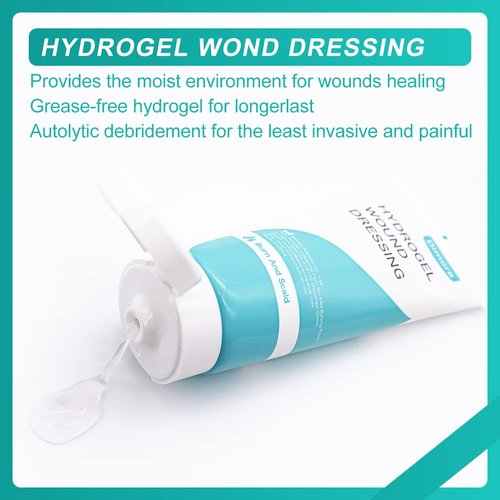 Silicone Foam Dressing with Border 4"x4" 10 Pack & Dimora 2 Packs 6oz 170g Hydrogel Wound Dressing Skin Repair Gel