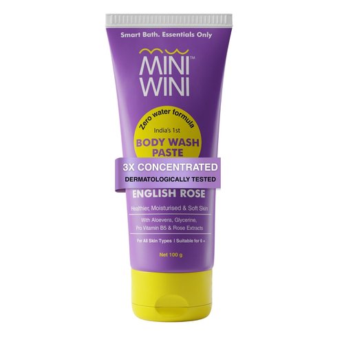 MiniWini 3X Concentrated Body Wash Paste 100g (3.2 fl oz) | Face + Body Cleanser | Aloe Vera, Pro-Vitamin B5 & Glycerin | Travel-Friendly | Daily Use | For Men, Women & Kids | All Skin Types