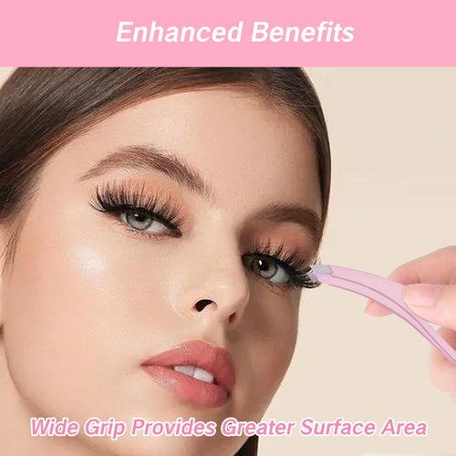 NIIIYTYB Lash Tweezers for Eyelash Extensions,with Grip Curved Handle Slant Tip Eyebrow for Shaping Mini Tweezer Set for Women Ideal Facial Hair Removal Tools Ergonomic Designer Pink