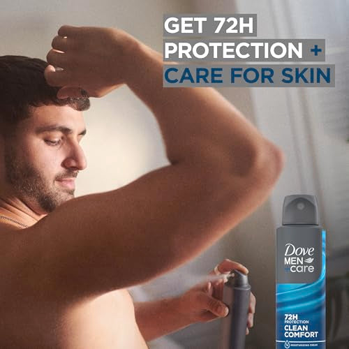 Dove Men+Care Antiperspirant Dry Spray Deodorant for Men Clean Comfort 72 Hour Sweat and Body Odor Protection - 3.8 oz 3 Count