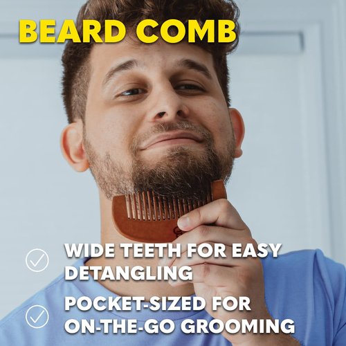 The Beard Club Enhanced Beard Growth Kit - Derma Roller, Beard Growth Oil (2PK), Sandalwood Beard Balm, Comb - Gift Set