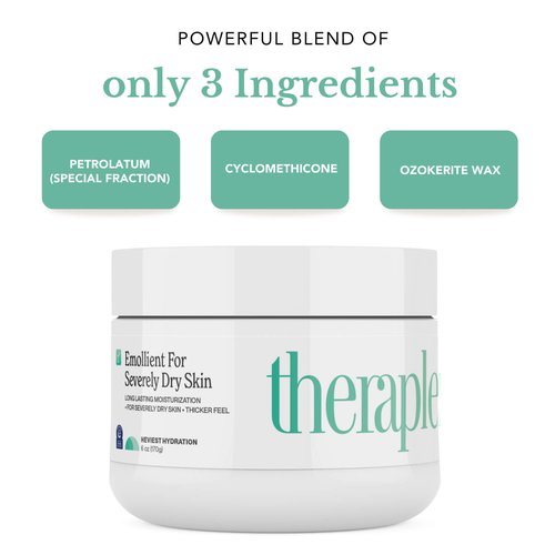 THERAPLEX Emollient Cream for Dry Skin - No Parabens or Preservatives, Noncomedogenic, Fragrance-free, Dermatologist Recommended - Long-lasting Moisturizing Cream and Heaviest Hydration (6 Oz)