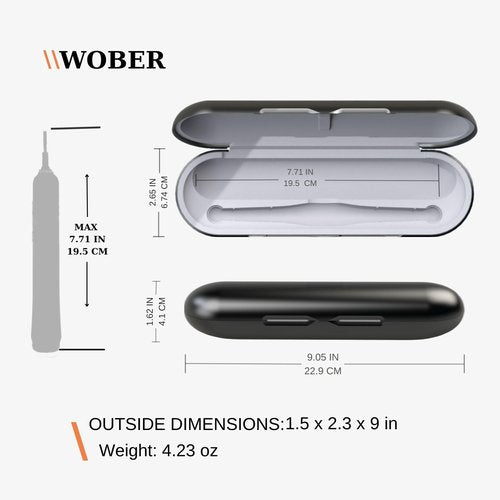 wober Oral-B Pro 1000 Plastic Travel Case, Compatible with Oral-B Pro 1000/1500/2000/3000/3500/Vitality Electric Toothbrush Only, Hard Protective Cover, Portable Toothbrush Holder (Black wihtout bag)
