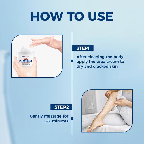 OUKEYA Urea Cream,NEW FORMULA Urea Cream 40 percent for Feet Maximum Strength,Dry Cracked Treatment Lotion for Knees & Elbows,Foot Dead Skin Cuticle Callus Remover Toenail Softener,5.29 oz（2 Packs