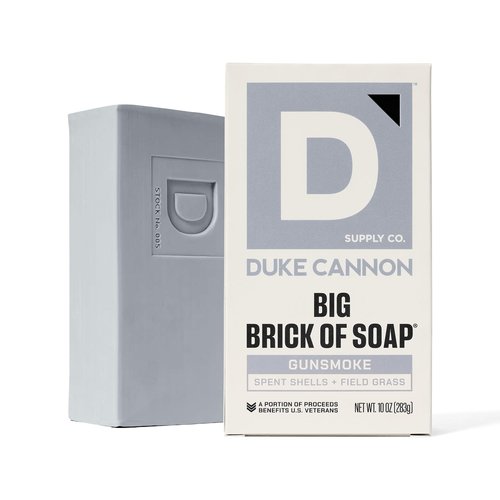 Duke Cannon Supply Co. Big Brick of Soap Bar for Men Gun Smoke (Wood, Bourbon & Leather) Multi-Pack - Superior Grade, Extra Large, Masculine Scents, All Skin Types, Paraben-Free, 10 oz (3 Pack)