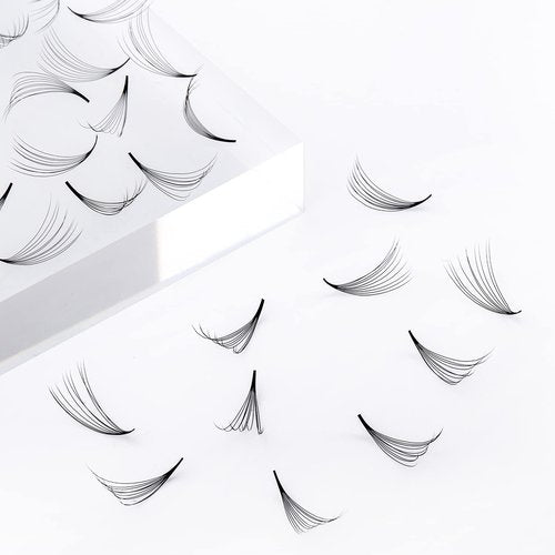 FADLASH 1000 Fans 10D Premade Volume Eyelash Extensions Mixed Tray Premade Fans Eyelash Extensions D Curl Premade Lash Fans Pointed Handmade Promade Loose Fans Thin Base (10D-0.07D,9-16mm)