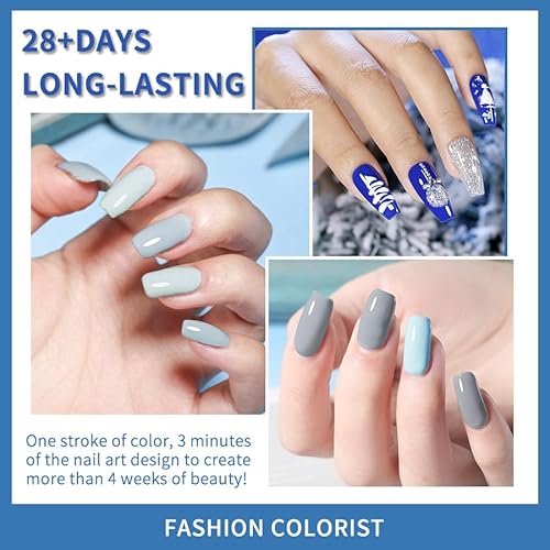 JR Nail Gel Polish 9pcs 15ml Set Blue Winter Serise Gel Polish Kit UV LED Soak Off Polish Nail Art Manicure Salon Diy Home Gift I