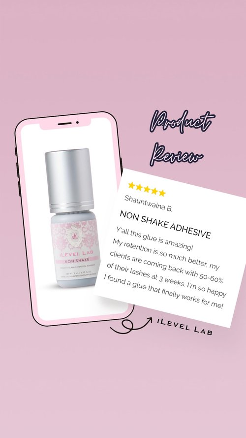 Beginner Non Shake Extra Strong Eyelash Extension Glue iLevel Lab 0.17fl.oz / 5ml. 3-4 Sec Drying Time/Retention 4 Weeks/Black Adhesive/Professional Supplies for New Lash Tech Artists