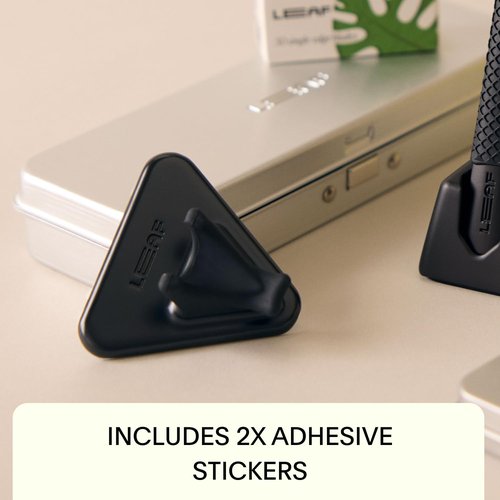 Leaf Shave | Chrome Shower Holder - Bathroom Adhesive Wall Hook Compatible With Leaf, Twig, and Thorn Razors