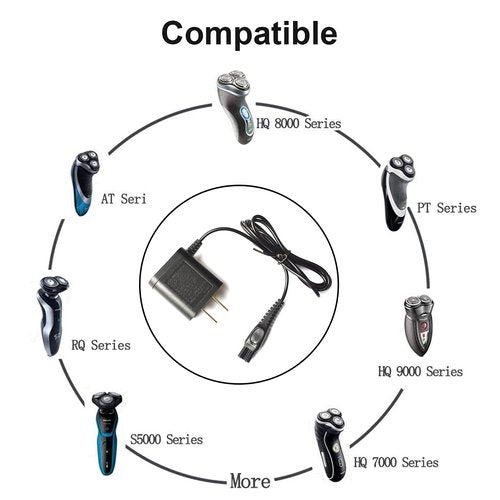LinMei Adapter Power Cord 15V Compatible with Philips Norelco HQ8505 7000 5000 3000 Series 3500 MG3750 MG5750 MG7750 S1560 Electric Shaver Multigroom Beard Trimmer Adapter Power Charging Cord