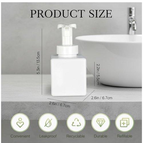 12 Piece 250ml Foam Soap Dispenser, Travel Foam Dispenser. Refillable Plastic Pump Hand Soap Bottle, Travel Essentials, Clear Container for Bathroom Vanity