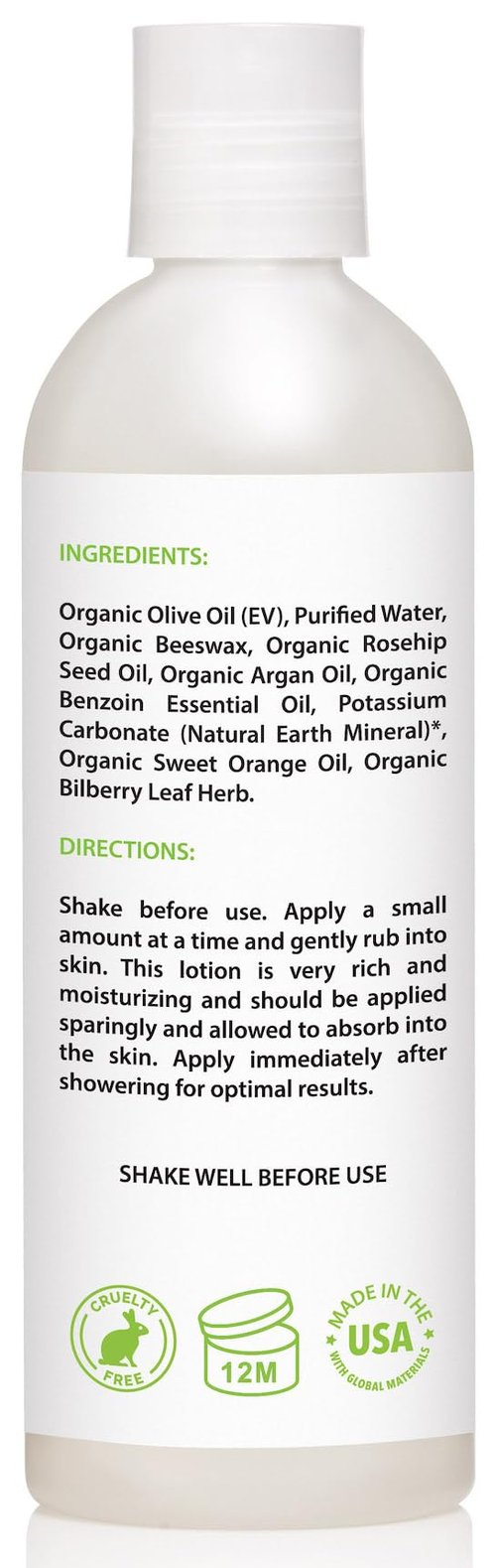 Amara Organics Organic Body Lotion - USDA Certified Organic Nourishing Hand & Body Lotion - Unscented - 8 fl oz