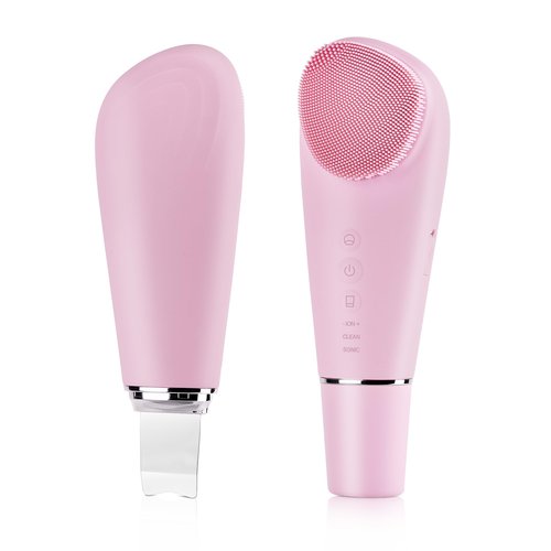 VRAIKO PorePure Silicone Face Scrubber | 2-in-1 Facial Cleansing Brush & Skin Spatula Duo | Blackhead Remover Pore Cleaner for Face & Nose | IPX7 Waterproof Exfoliating Massager Deep Cleansing