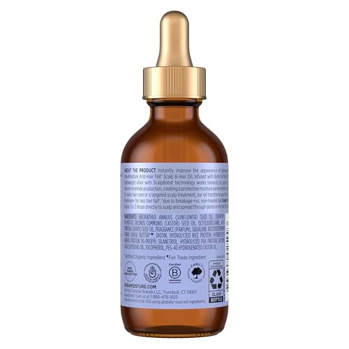 SheaMoisture Scalp & Hair Oil Anti-Hair Fall for Healthy Looking Hair and Moisturized Scalp, with Biotin & Multi-Peptide ScalpBoost Technology, 2 oz