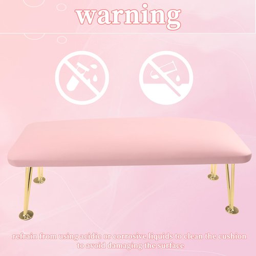 BOMOQING Arm Rest for Nails, Microfiber Leather Nail Arm Rest for Acrylic Nails, Nails Arm Rest Table with Pillow Cushion Hand Holder for Manicure, Hand Rest for Nails Tech, Home Use or Salon(pink)