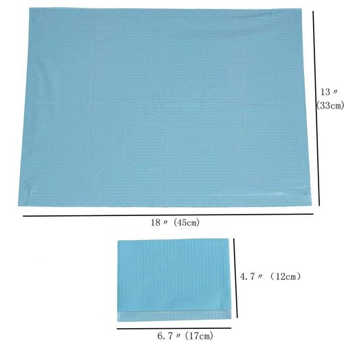 13" x 18" Dental Bibs Disposable Pack of 125,Soft and Waterproof Dentist Bibs for Dental Tray Covers,Tattoo Bib Sheet and Nail Table Cover Supplies (Blue)