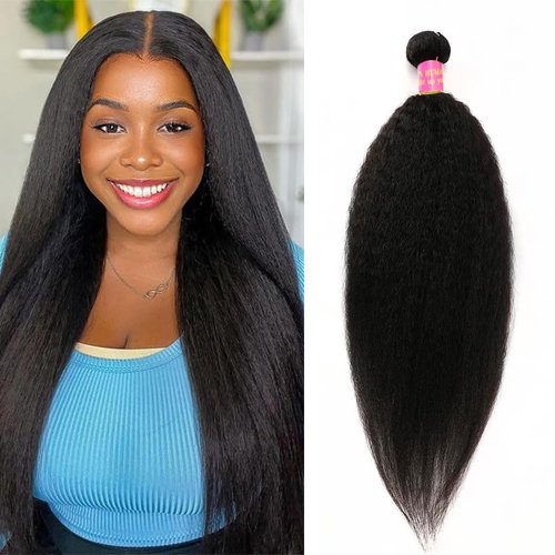 20 inch Kinky Straight Bundles Yaki Straight Human Hair Bundles 100% Unprocessed Brazilian Virgin Hair Kinky Straight Human Hair For Black Women