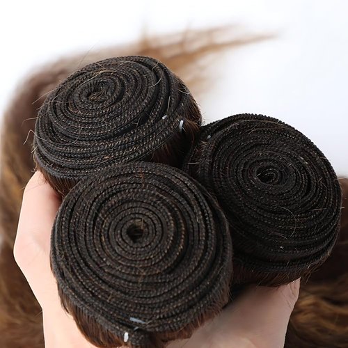 ZCMYVINND Highlight Chocolate Straight Bundles Dark Brown Bundles Human Hair 10 12 14 Inch Chocolate and Light Brown Double Weft P430 Unprocessed Brazilian Remy Hair Extensions