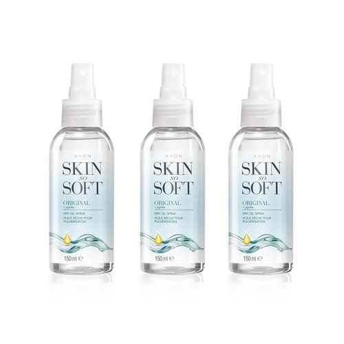 AVON SKIN SO SOFT Original Jojoba Oil Spray – Lightweight DRY Oil with Natural Moisturizing JOJOBA for Silky Smooth, Hydrated Skin 5.Fl Oz (3 PACK)
