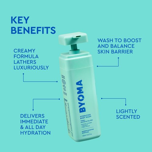 BYOMA Hydrating Body Wash & Lotion Bundle - Moisturizing Duo for Normal to Dry Skin - With Squalane, Tri-Ceramide Complex, Shea Butter & Beta Glucan - Cleanse, Soothe & Strengthen Skin Barrier