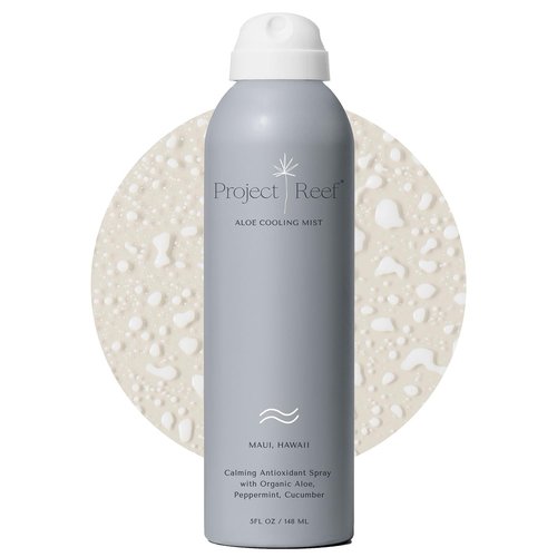 Project Reef Non-Aerosol Aloe Cooling Mist – Vegan, Ocean Friendly & Hydrating After-Sun Spray with Organic Aloe Vera, Peppermint & Cucumber – Natural Sunburn Relief & Daily Skin Refreshment, 5 fl oz